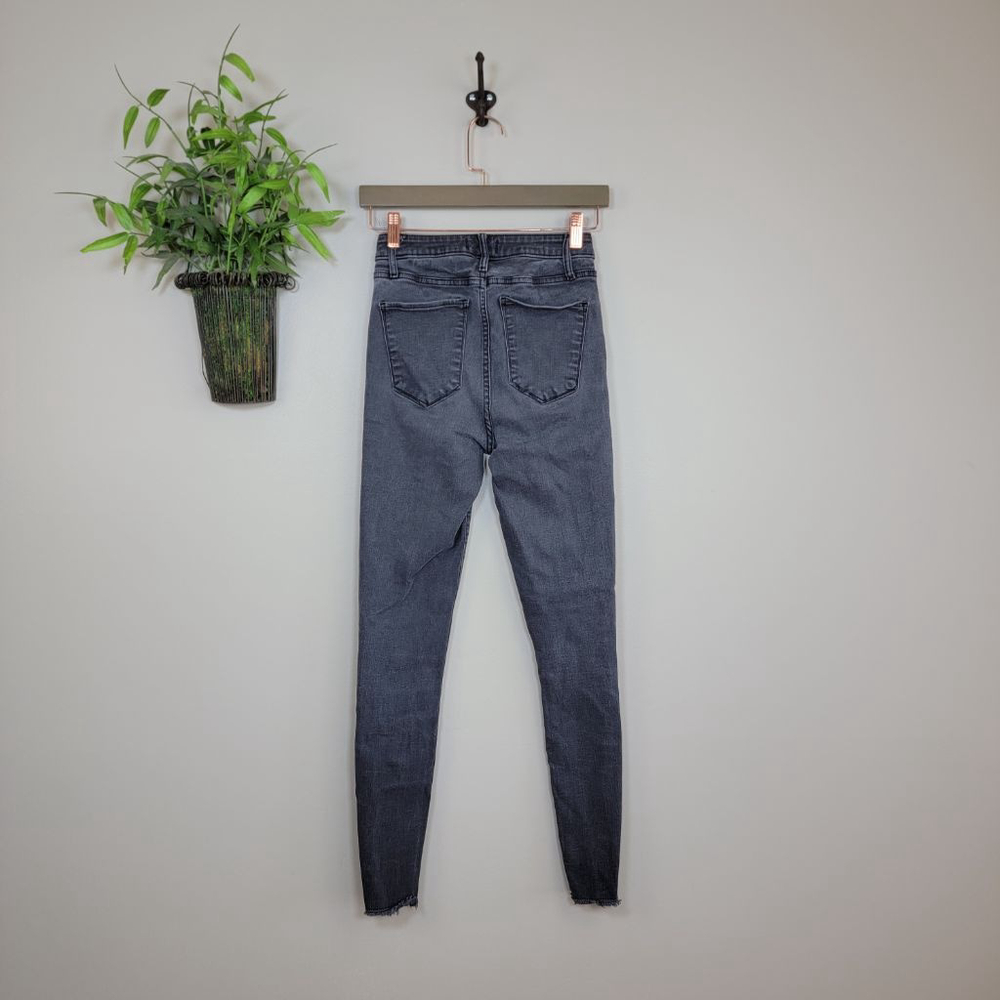 Abercrombie & Fitch Curve Love Super Skinny Ankle Jeans High Rise Gray AF 25 0 - Picture 10 of 11